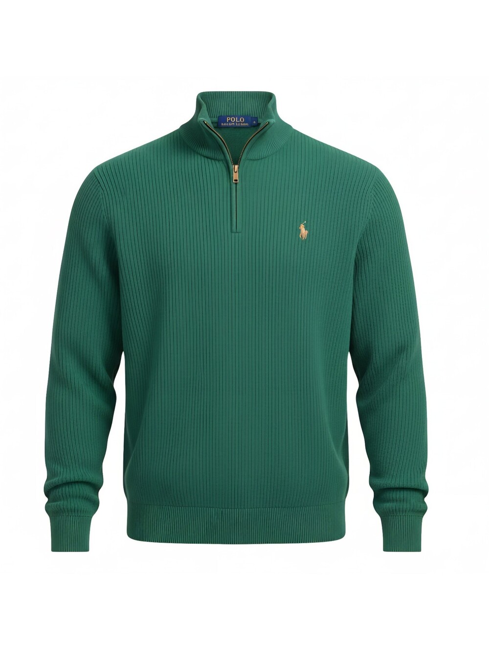 Polo Ralph Lauren Estate Rib Quarter Zip Pullover Sweater Green Men Size L Large